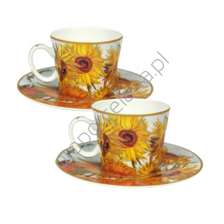 V. VAN GOGH kpl. 2 filiżanek espresso, SŁONECZNIKI 100 ml