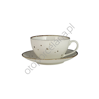 COTTAGE CREAM FILIŻANKA JUMBO ZE SPODKIEM 450 ml - Alumina Bogucice