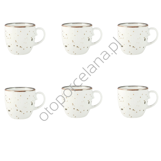 RUSTIC WHITE  zestaw 6 szt. kubków 400 ml - Alumina Bogucice