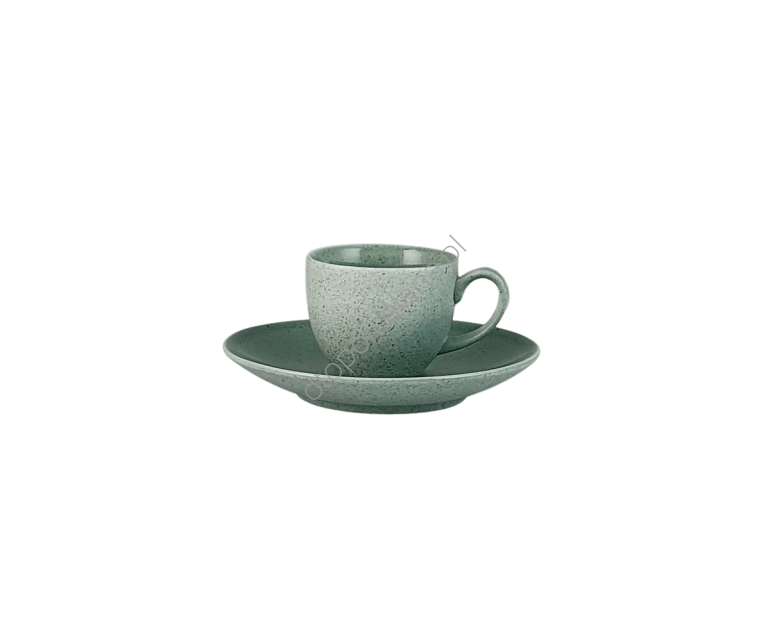 GRANITE MINT BLUE FILIŻANKA ZE SPODKIEM DO ESPRESSO 80 ml - Alumina Bogucice