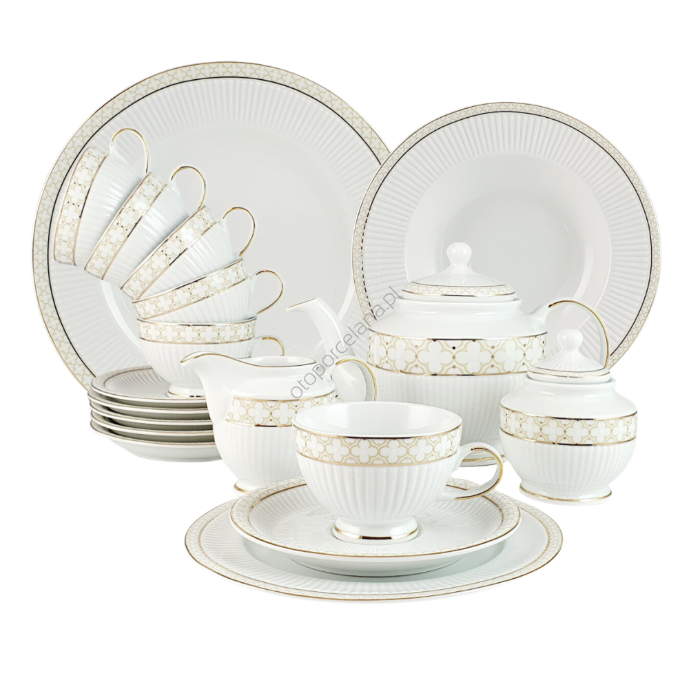 OXIA serwis do herbaty 6 osobowy z kpl. talerza/ 33 sztuki AC162