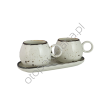 COTTAGE CREAM zestaw śniadaniowy 2 x KUBEK SL46 + tacka - Alumina Bogucice - 7