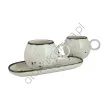 COTTAGE CREAM zestaw śniadaniowy 2 x KUBEK SL46 + tacka - Alumina Bogucice - 6