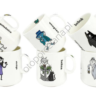BEBOKI i inni zestaw kubków M161 porcelana kostna