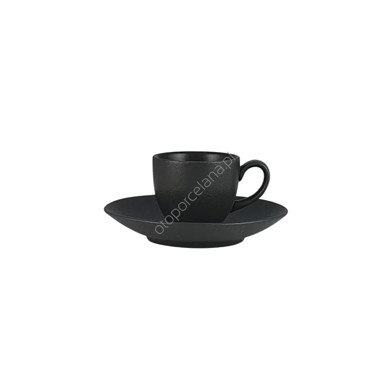 TERREA BLACK FILIŻANKA ZE SPODKIEM DO ESPRESSO 80 ml - Alumina Bogucice