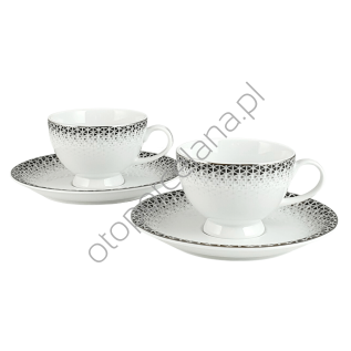 REMUS PLATIN zestaw 2 filiżanek ze spodkiem