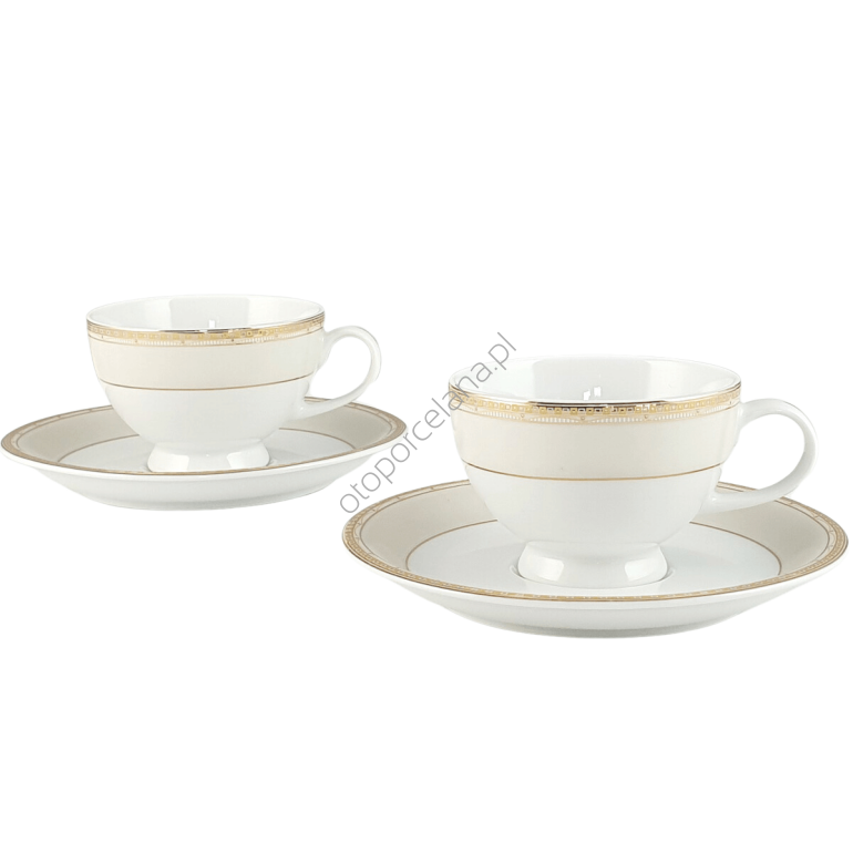 TOPICO GOLD zestaw 2 filiżanek ze spodkiem