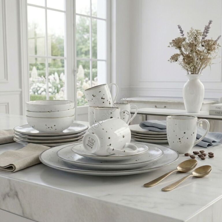 COTTAGE WHITE zestaw dla 6 os. 24 el.- Alumina Bogucice
