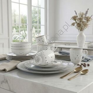 COTTAGE WHITE zestaw dla 6 os. 24 el.- Alumina Bogucice
