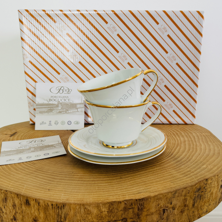BRISTOL GOLD zestaw 2 filiżanek z spodkiem AP103