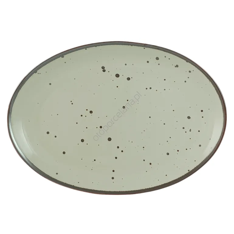 COTTAGE GREEN TEA PÓŁMISEK OWALNY 31 cm - Alumina Bogucice