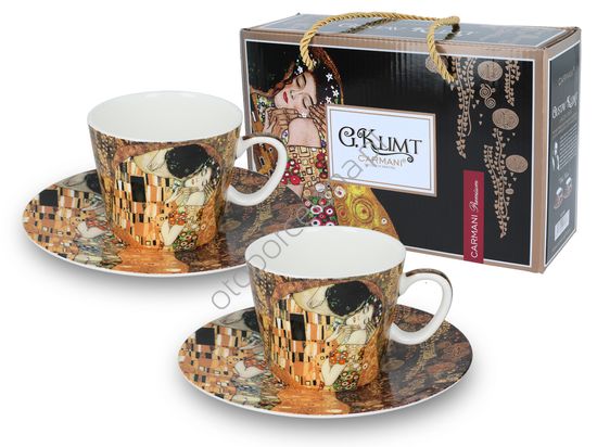 G. KLIMT zestaw 2 filiżanek do espresso, POCAŁUNEK 100 ml