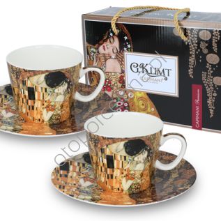 G. KLIMT zestaw 2 filiżanek do espresso, POCAŁUNEK 100 ml