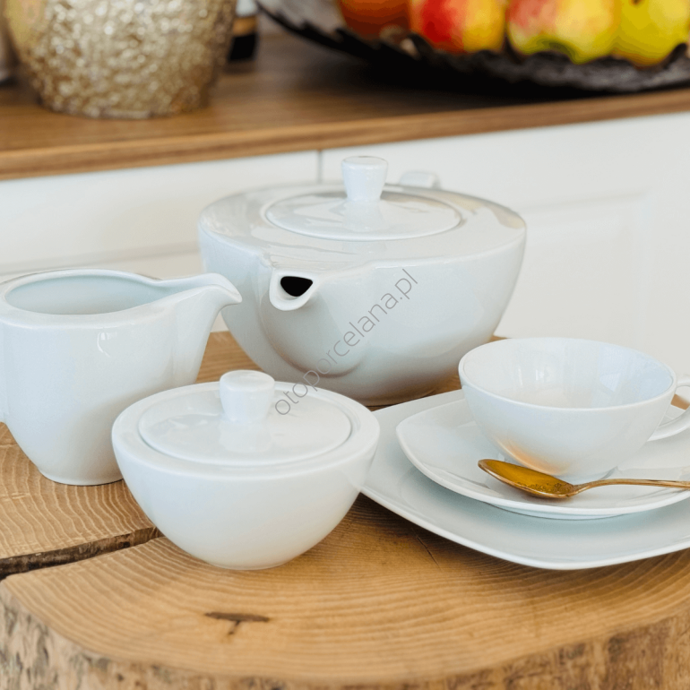 ELITE WHITE serwis do herbaty 6 osobowy/ 15 sztuk.