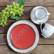 NOSTALGIA RED TALERZ DESEROWY 21,5 cm - Alumina Bogucice - 2