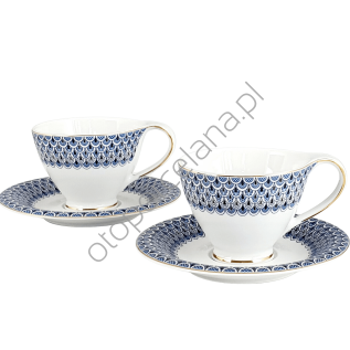 HENRIETTE zestaw 2 filiżanek ze spodkiem