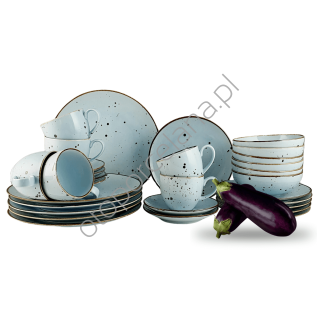 COTTAGE SKY zestaw z filiżanką dla 6 os. 30 el.- Alumina Bogucice