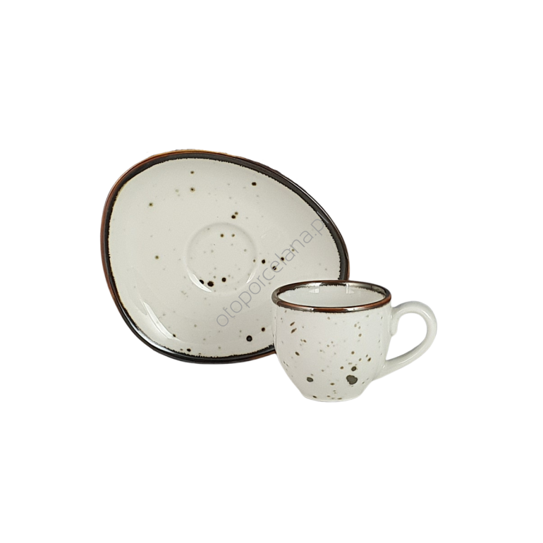 COTTAGE CREAM FILIŻANKA Z SPODKIEM ESPRESSO AQUA 80 ml - Alumina Bogucice