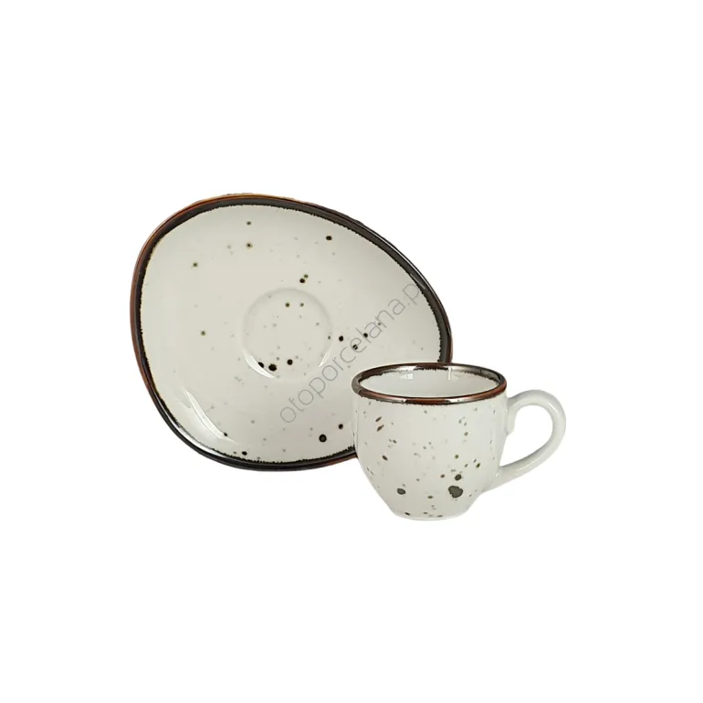 COTTAGE CREAM FILIŻANKA Z SPODKIEM ESPRESSO AQUA 80 ml - Alumina Bogucice