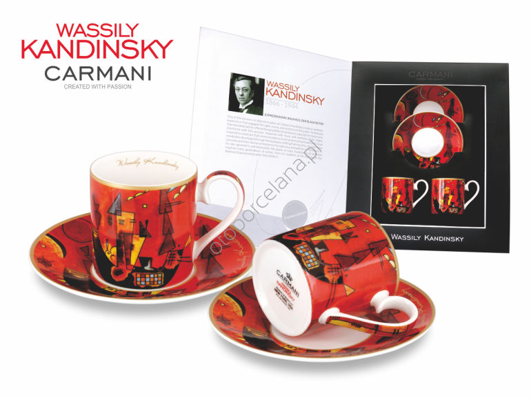 W. KANDINSKY kpl. 2 filiżanek espresso, With and against /1929 r.120 ml