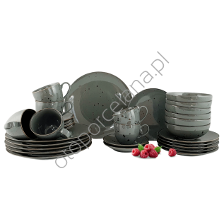 COTTAGE GRAPHITE zestaw z filiżanką dla 6 os. 30 el.- Alumina Bogucice