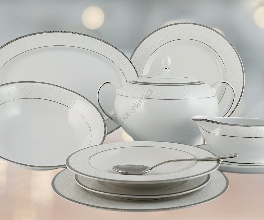 NEW HOLLIS PLATIN CLASSIC  serwis obiadowy 6 osobowy/ 24 sztuk