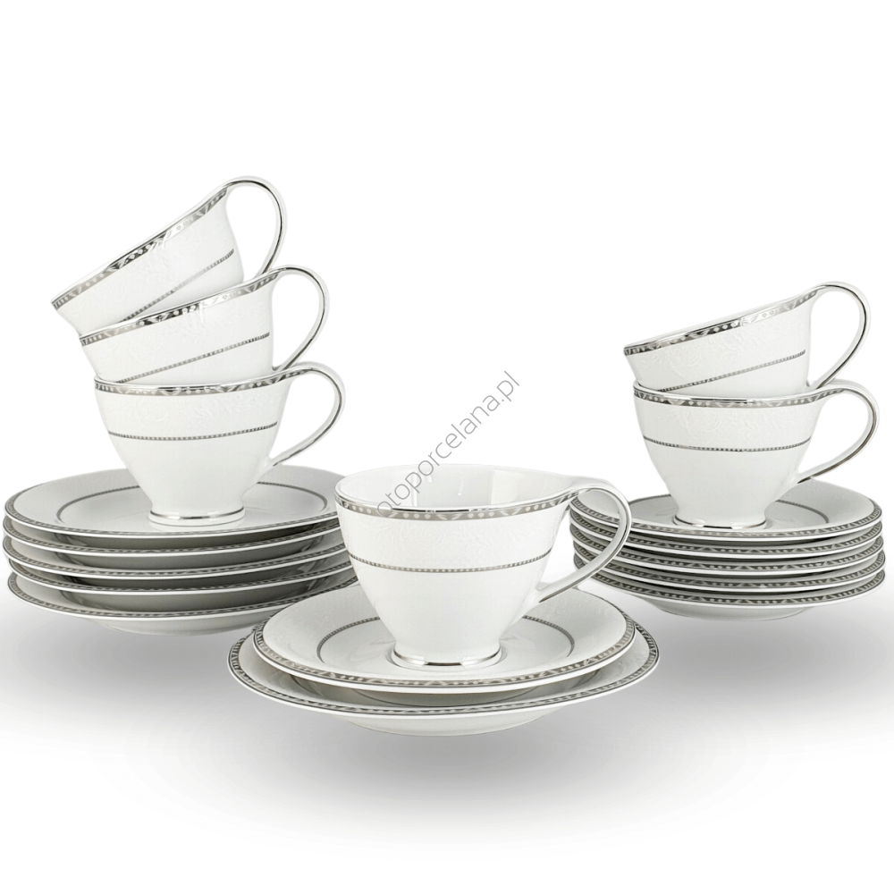 KELLY PLATIN zestaw do herbaty 6 osobowy/ 18 sztuk