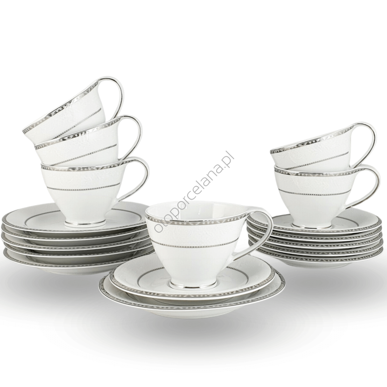 KELLY PLATIN zestaw do herbaty 6 osobowy/ 18 sztuk