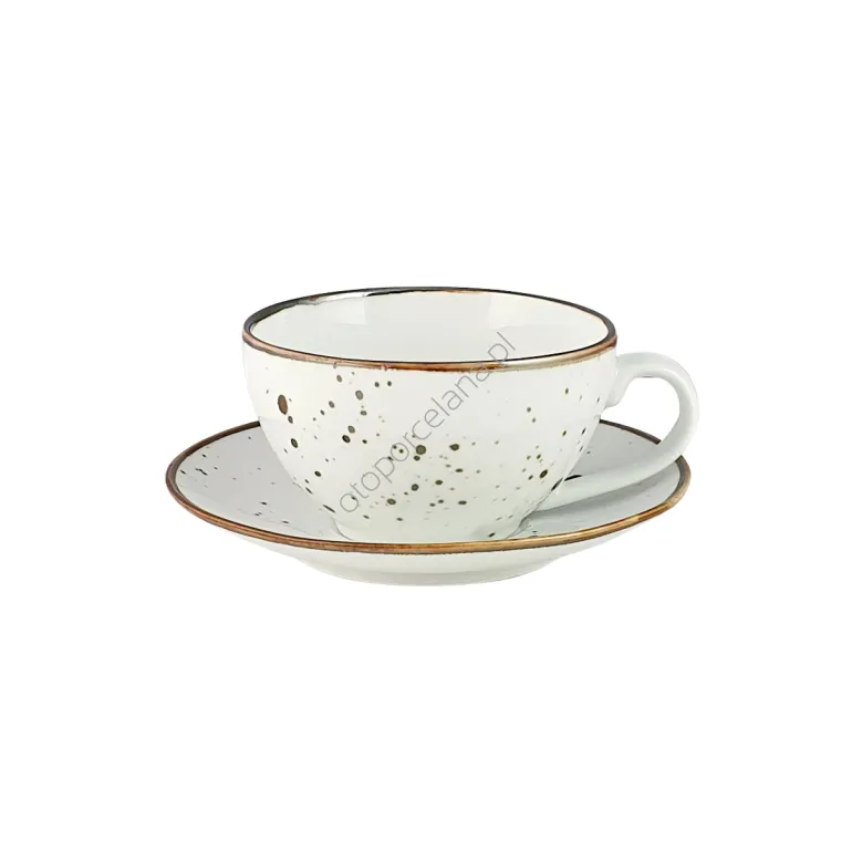 COTTAGE WHITE filiżanka cappuccino z spodkiem SL73 - Alumina Bogucice