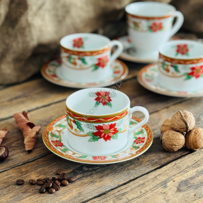 BUONA NATALE filiżanka z spodkiem cylindryczna