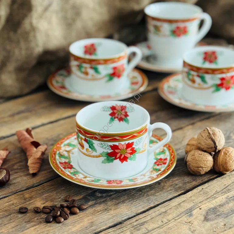 BUONA NATALE filiżanka z spodkiem cylindryczna