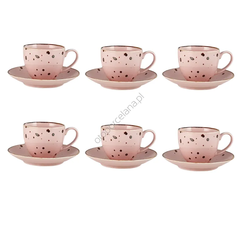 COTTAGE PINK ZESTAW FILIŻANEK 6 szt. - Alumina Bogucice