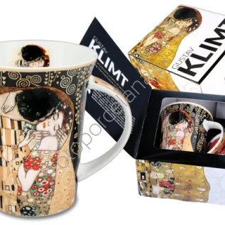 G. KLIMT kubek, POCAŁUNEK 350 ml (czarne tło)