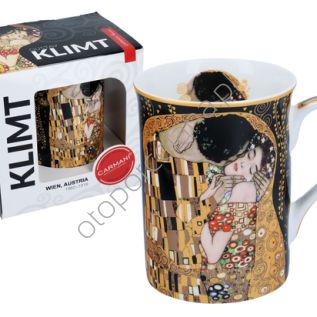 G. KLIMT kubek classic new, POCAŁUNEK 350 ml (czarne tło)