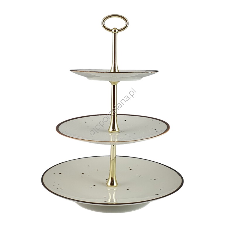 COTTAGE CREAM ETAŻERKA/PATERA 3 POZIOMOWA - Alumina Bogucice