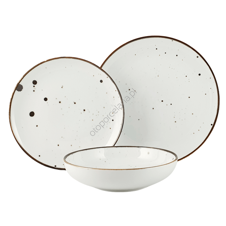 COTTAGE WHITE komplet talerzy BASE 6/18 - Alumina Bogucice