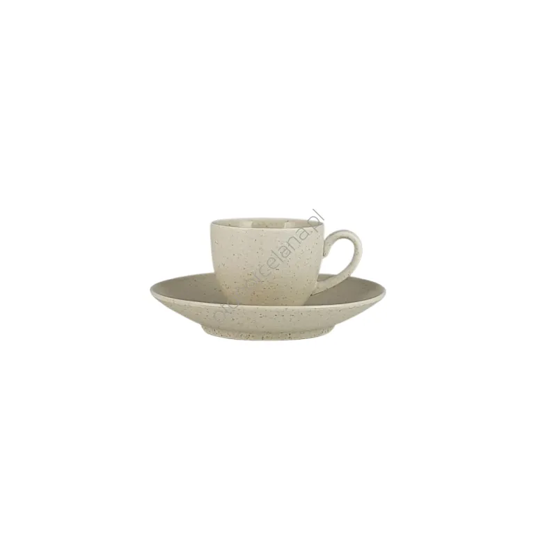 GRANITE SOFT CREAM FILIŻANKA ZE SPODKIEM DO ESPRESSO 80 ml - Alumina Bogucice