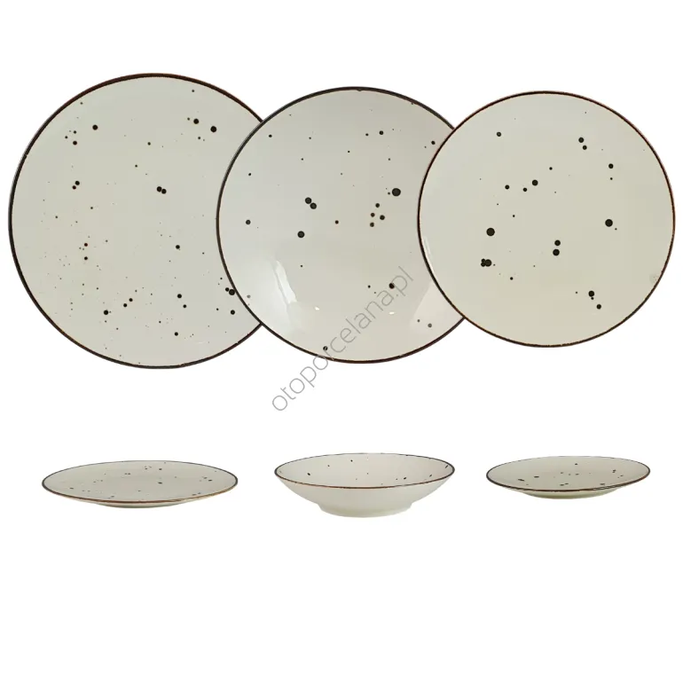 COTTAGE CREAM KOMPLET TALERZY 6 os. 18 el. - Alumina Bogucice