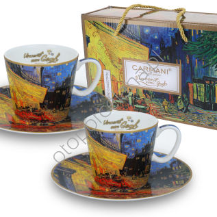 V. VAN GOGH kpl. 2 filiżanek espresso, TARAS KAWIARNI NOCĄ 100 ml