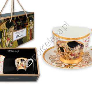 G. KLIMT filiżanka espresso VANESSA, POCAŁUNEK 100 ml (białe tło)