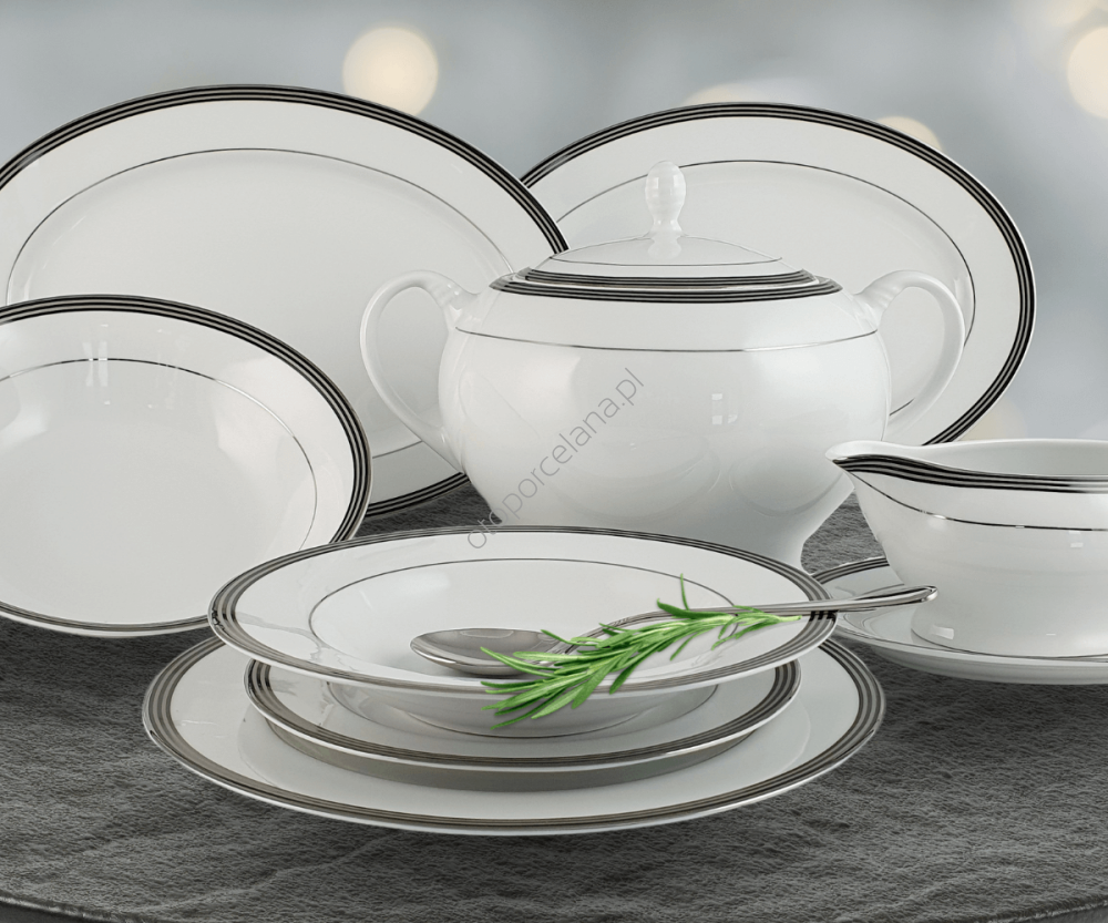 OFELIA PLATIN serwis obiadowy 6 osobowy/ 24 sztuk AP101