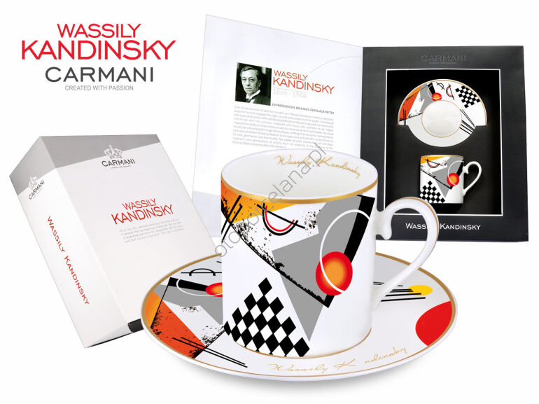 W. KANDINSKY kpl. filiżanka ze spodkiem, ORANGE/1923 r. 250 ml.